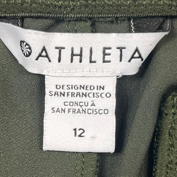Athleta Size 12 Green High Rise Cargo Pant Utility Stretch Travel Comfort - Picture 8 of 10